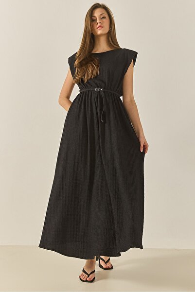 Hiccup Textured maxi dress with knot closure