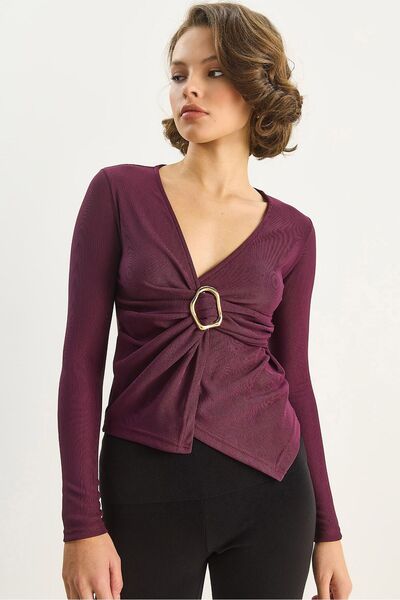 Hiccup LUCCI blouse with Double-Breasted and accessories