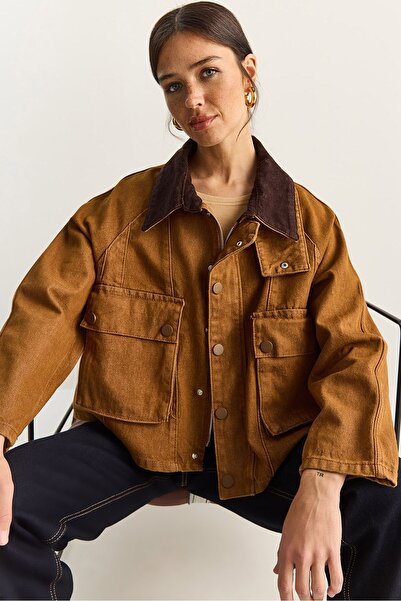 Hiccup LUCCI oversized Denim jacket with button closure and pockets