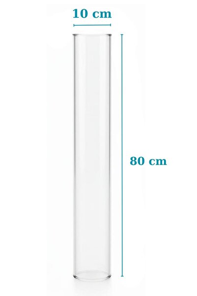 Box&Box Pelet Sobası için Borosilikat Cam Boru 80 cm