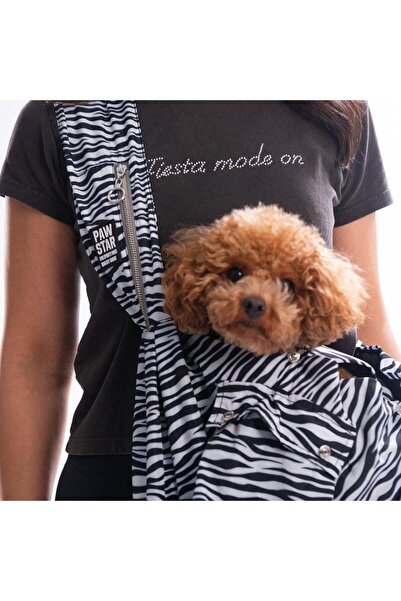 Pawstar Lodwar Street Zebra Desenli İçi Velboalı Crossbody Çanta Çapraz Kedi ...