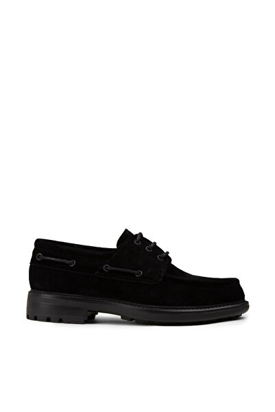 Deery Men's Genuine Suede Black Marine Shoes