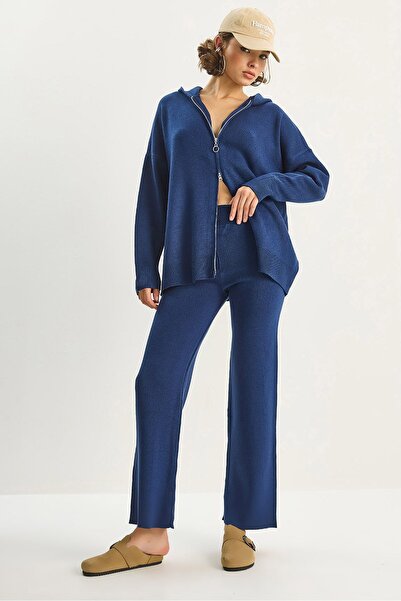 Hiccup LUCCI High-Leg cardigan and pants set with zip collar