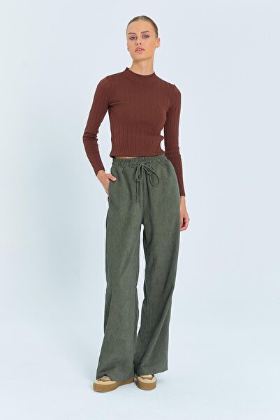 Hiccup Mixray Velvet trousers with Drawstring Waist