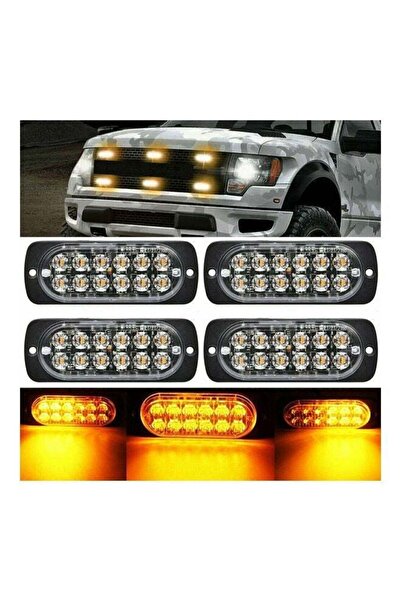 Shopi MUNTAQI 4-Piece Strobe LED Amber Hazard Beacon Emergency Flashing Side ...