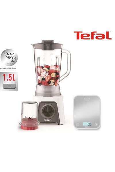 TEFAL Blender, 450W, 2 Hız Ayarı, 1.5L Sürahi ve Baharat Kahve Çekirdeği Öğüt...