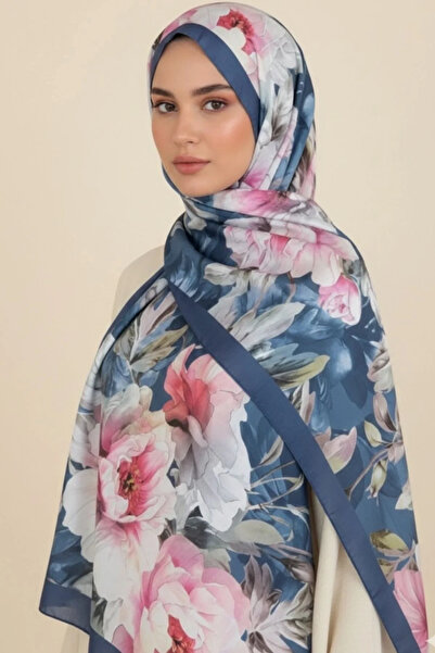 bysoca Women's Blue Vintage Floral Patterned Framed Cotton Soft Textured Seas...