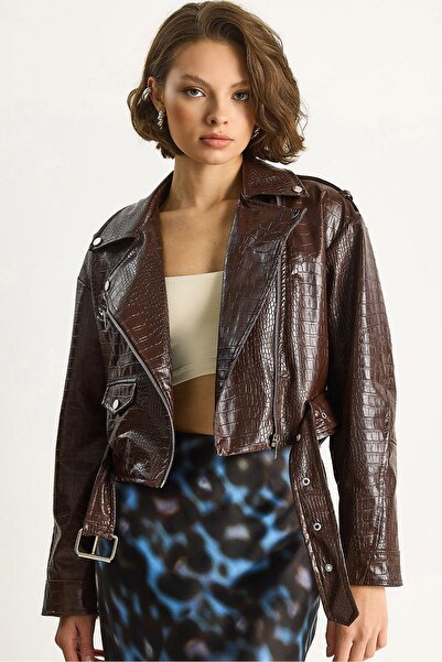 Hiccup LUCCI short faux Leather puffer jacket