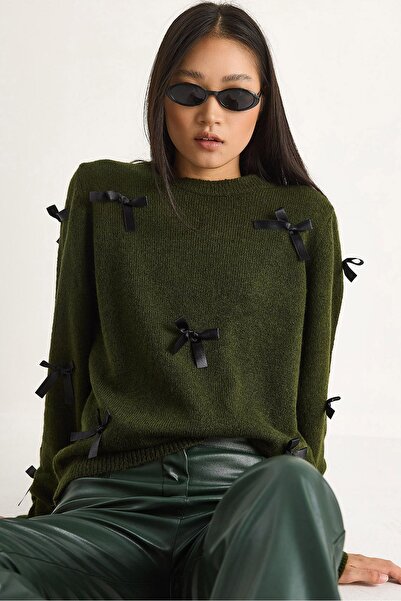 Hiccup LUCCI Bow Detailed Crew Neck Sweater