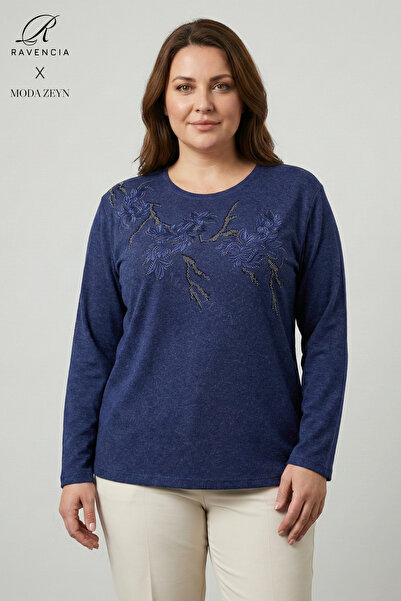 Ravencia Γυναικεία μπλούζα από βαμβάκι με σχέδιο δέντρου, πέτρινη λύκρα, με σ...