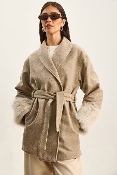 Hiccup Oversized plush felt jacket with arched details LUCCI