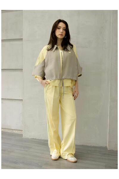 Coral Garnili Zippered Tracksuit Set 4715 Beige