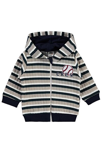Civil Baby Crew Nakışlı 6-18 Ay Hırka - Bej 9-12 Ay