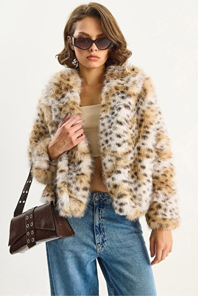 Hiccup LUCCI Oversized Leopard Print Faux Fur Coat