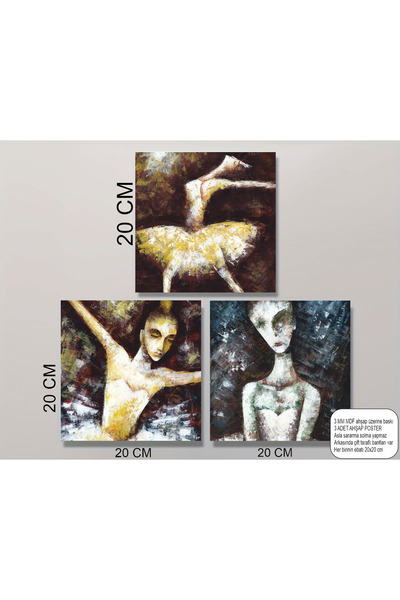 Hayat Poster балерини, изпълняващи балет МДФ маса комплект маслена живопис ил...