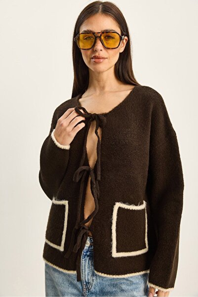 Hiccup LUCCI Oversized Knit Cardigan with Tie Closure