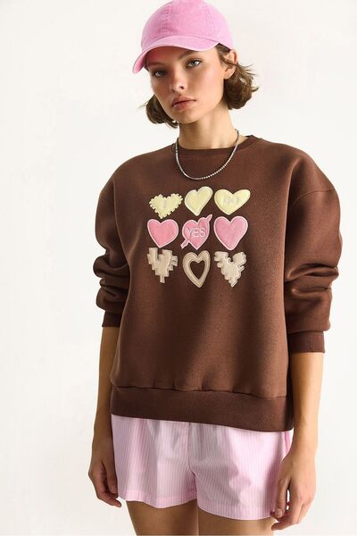 Hiccup Hanorac cu guler rotund și croială relaxată LUCCI cu imprimeu la spate