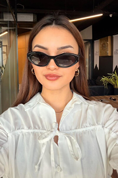 RMSMARKETİNG Cat Eye Shaped Frame Black Sunglasses