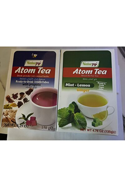 5M AHŞAP DEKOR ATOM ÇAYI 2 Lİ NANE LİMON VE PROPOLİSLİ İÇECEK TOZU