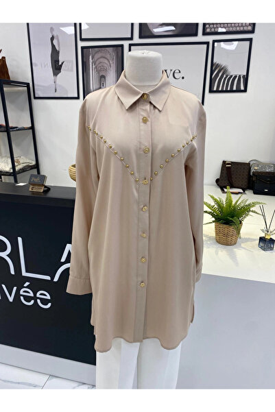 Parla Prive 2K BEJ DÜĞMELİ GÖMLEK