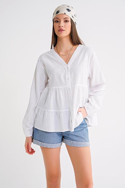 Hiccup Mixray lungo vastengo bluza V-neck