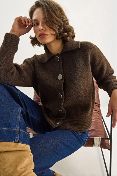 Hiccup LUCCI ribbed knitted cardigan with button closure