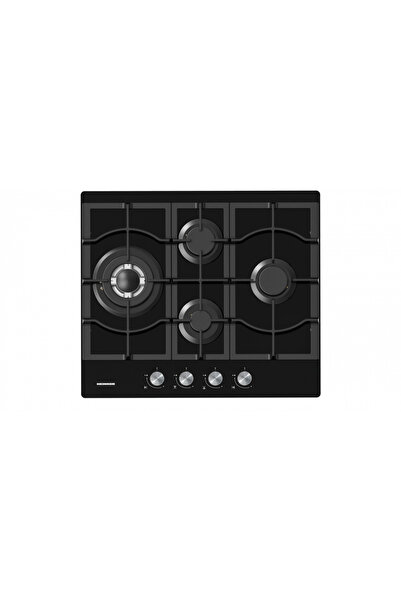 Heinner Built-In Gas Hob with Wok, 4 Burners, Electric Ignition, Black Glass ...