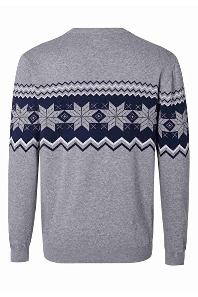 OEM Men's jumper, Krumba, grey, knitted cotton, size 2XL
