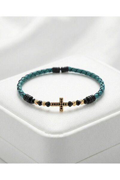 Handmade Luxury Adjustable Bracelet Made of Python Leather and Beads 111