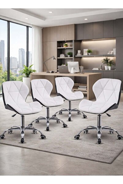 Taimi 4 Set -Ergonomic Adjustable Height Desk Chair with Plush Cushion and Hi...