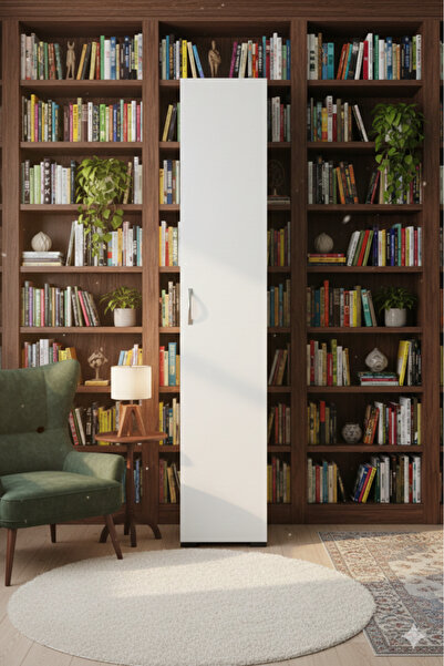 KZY Mobilya Tek Kapaklı 5 Raflı Kitaplık,Kütüphane,Çalışma Odası