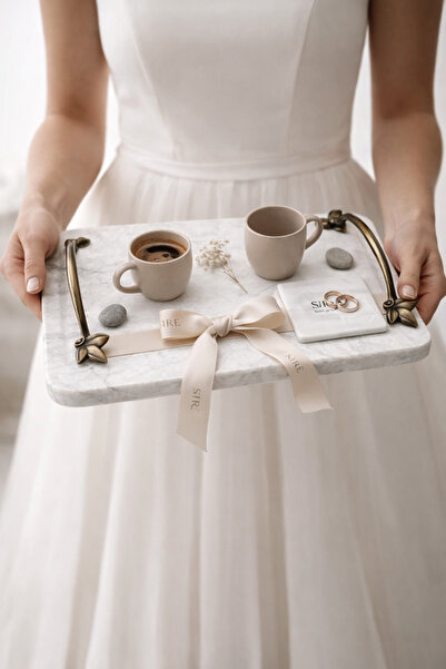 SIRÉ Studio SIRÉ Beginning Mermer Söz & Nişan Tepsisi – İsteme Yüzük Tepsisi ...