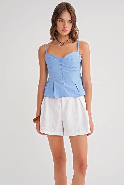 Hiccup Mixray blouse with heart collar and buttons