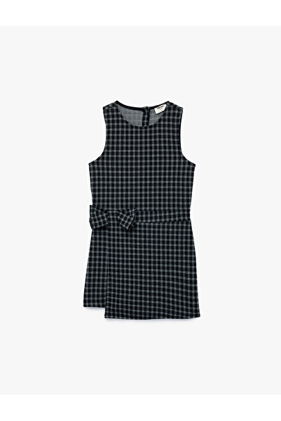 Koton Bow-Tie Crew Neck Sleeveless Viscose Blend Jumpsuit