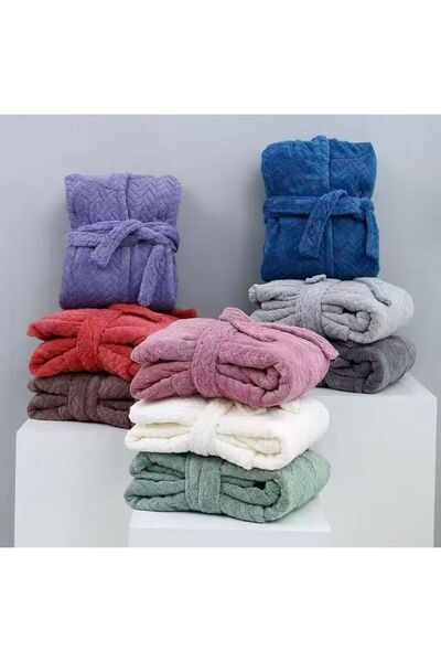 LUXURY Premium Unisex Microfiber Zigzag Design Bathrobe – Ultra Soft, Quick D...