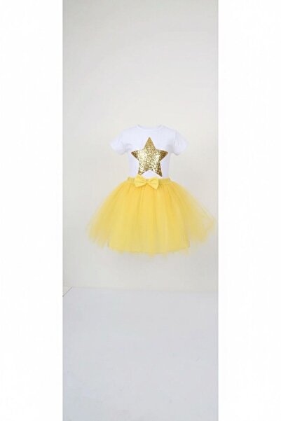 Bonnie Clyde Детски костюм за момичета с жълта тюлена пола и звезда 23 април ...