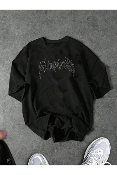 Revasser Unisex Men/Women Cour Custom Printed Oversize Combed Cotton Crew Nec...