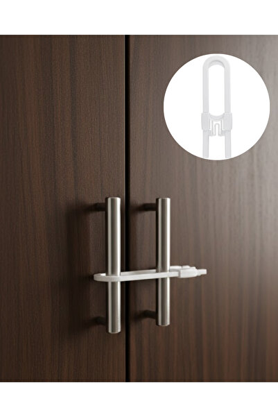 UCUZTEKNO 4 Pieces of Cabinet Door Locks Practical Protection Set for Home In...