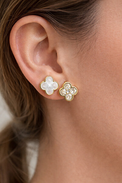 charmove ile kendinizi şımartın Xuping 14 Ayar Renginde Yonca Desenli Zirkon ...