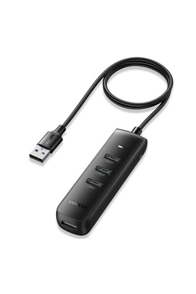 Ugreen USB Hub 4 x USB, Type-C 12V Ugreen, 5Gbps, 1m, black