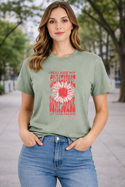 herkesemoda Βασικό μπλουζάκι με λεπτομέρεια Sunshine Print
