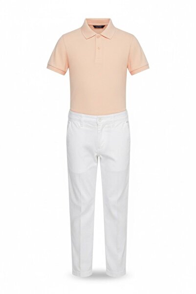 Zeta Group Αγορίστικο παντελόνι σολομού λευκό - Στολή 23ης Απριλίου - Σολομό ...