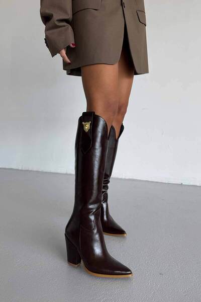 AYAKKABI PRENSİ Rixos Buckle Detailed Brown Crinkled Patent Leather