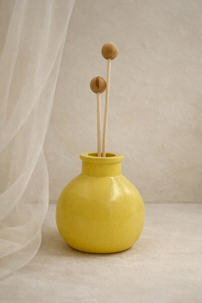 Atiye Studio El Yapımı Mini Taş Tozu Yuvarlak Vazo – Modern Minimal Dekoratif...