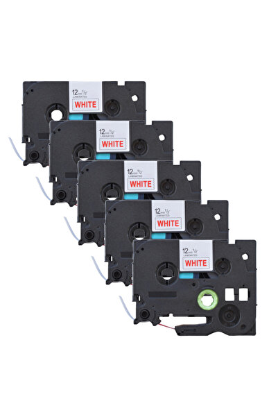 G Print Pachet 5 bucati banda etichete compatibila Brother TZe-232, 12 mm, ro...