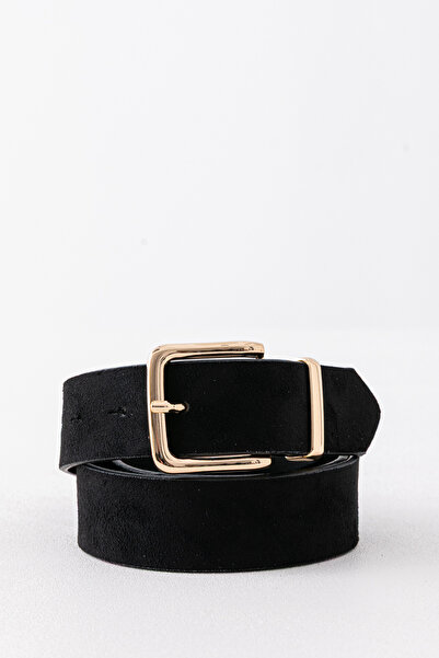 Pantastic Jeans 3.5 cm Suede Gold Color Buckle Women's Waist Belt