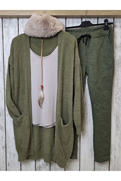 pudubutik Soft Fuzzy Long Cardigan Mint Green