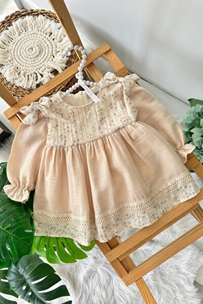 Minigimin Cicileri فستان للفتيات الصغيرات (9-24 شهرًا) مزين بالزهور وتفاصيل ي...