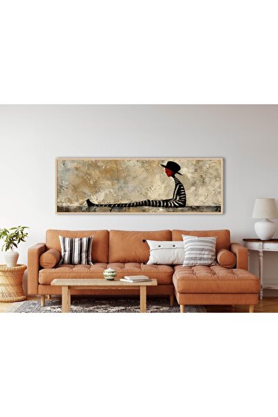 woodhomeworks Tek Parça Gerçek Ahşap Yatay Panorama Çerçeveli Tablo