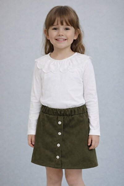 ARBİ kids Set pentru fetițe cu top cu guler bebe și fustă din piele întoarsă ...